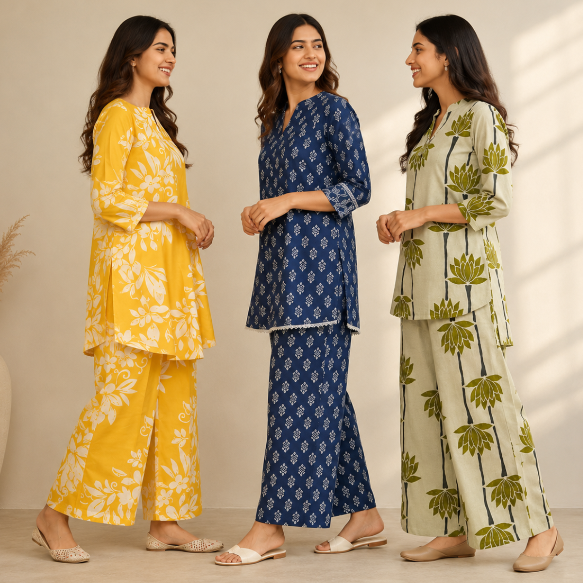 3 Women's Printed Co-Ord Set Collection