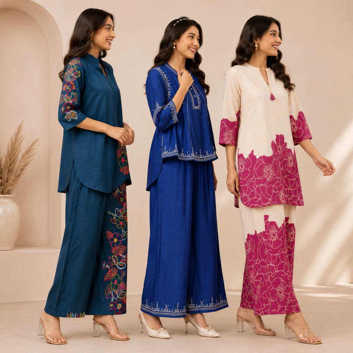 3 Women's Printed Co-Ord Set Collection