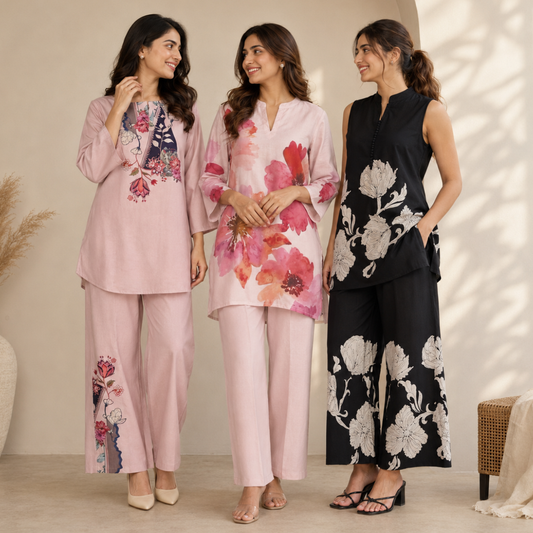 3 Women's Printed Co-Ord Set Collection
