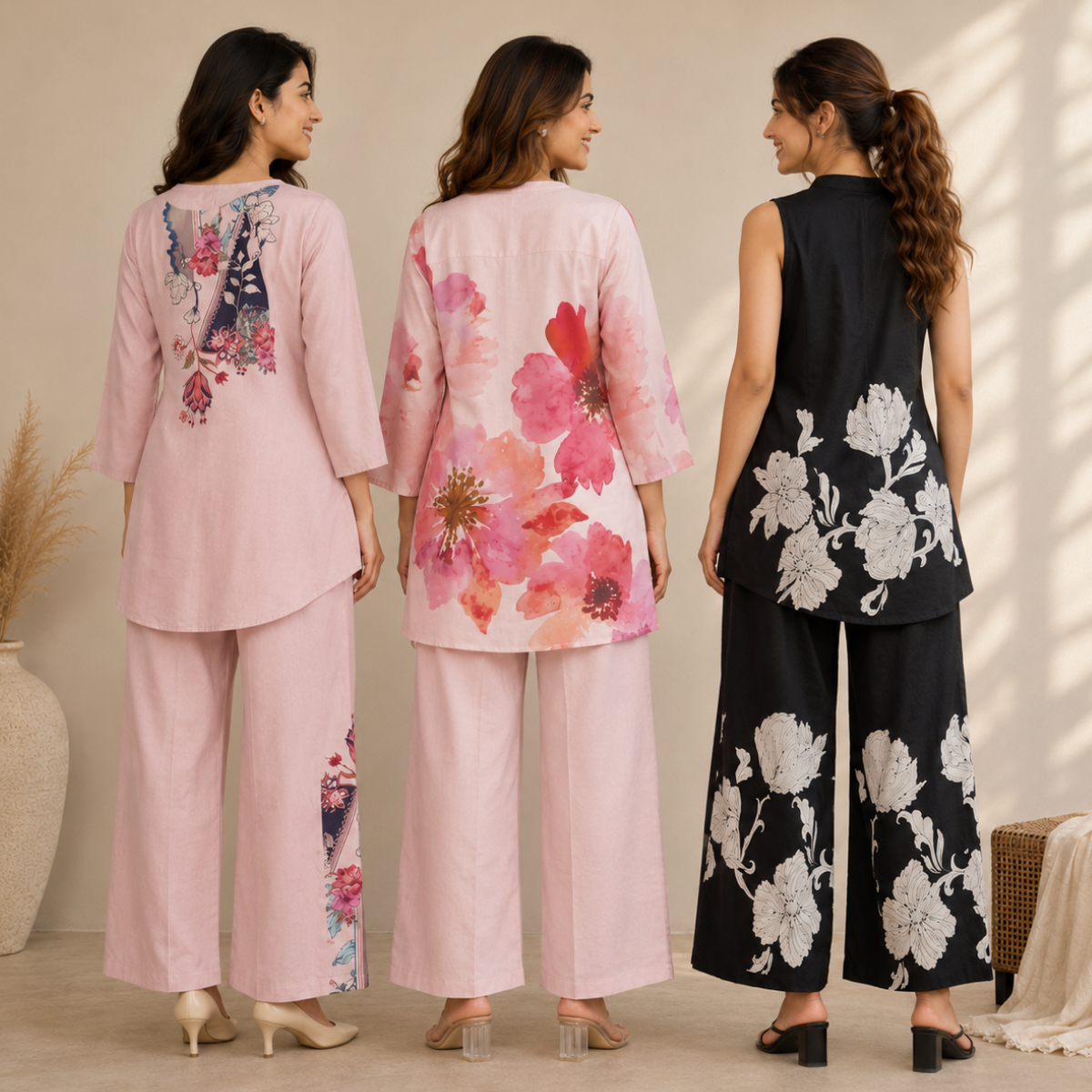 3 Women's Printed Co-Ord Set Collection