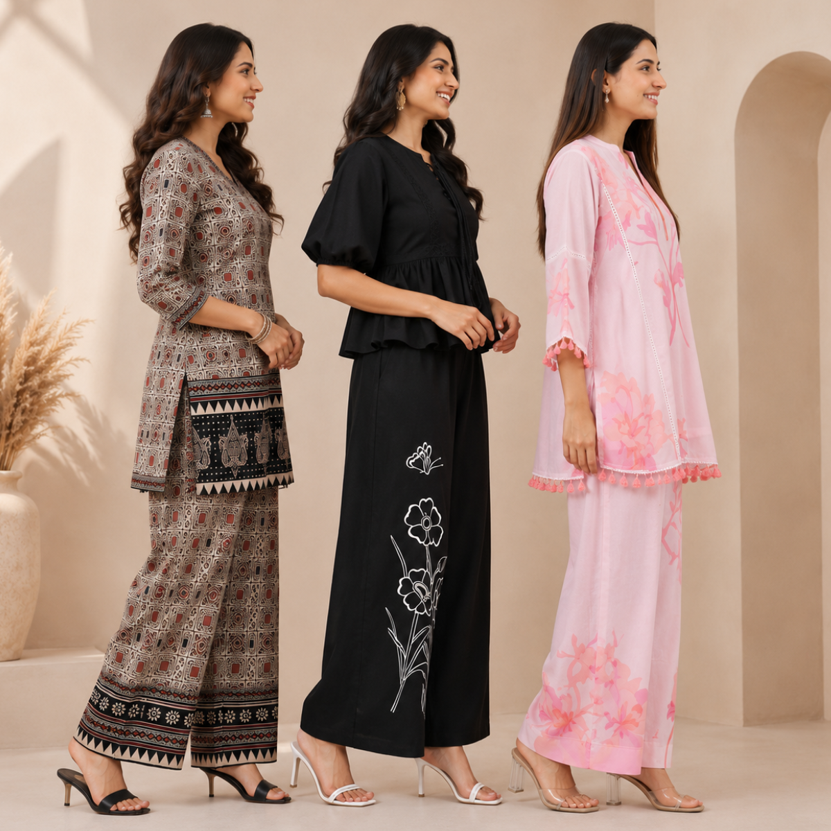 3 Women's Printed Co-Ord Set Collection