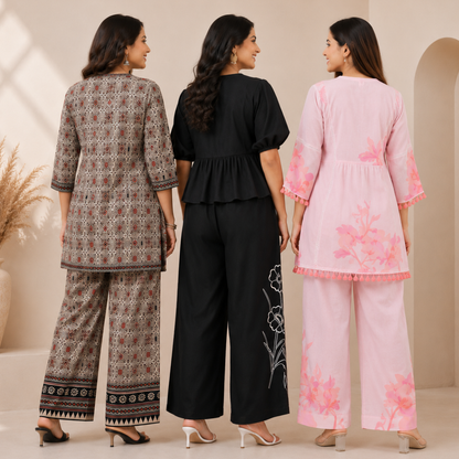 3 Women's Printed Co-Ord Set Collection