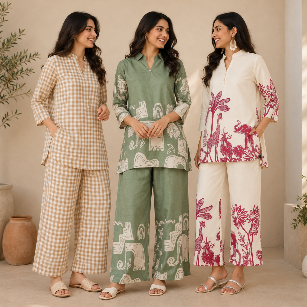 3 Women's Printed Co-Ord Set Collection