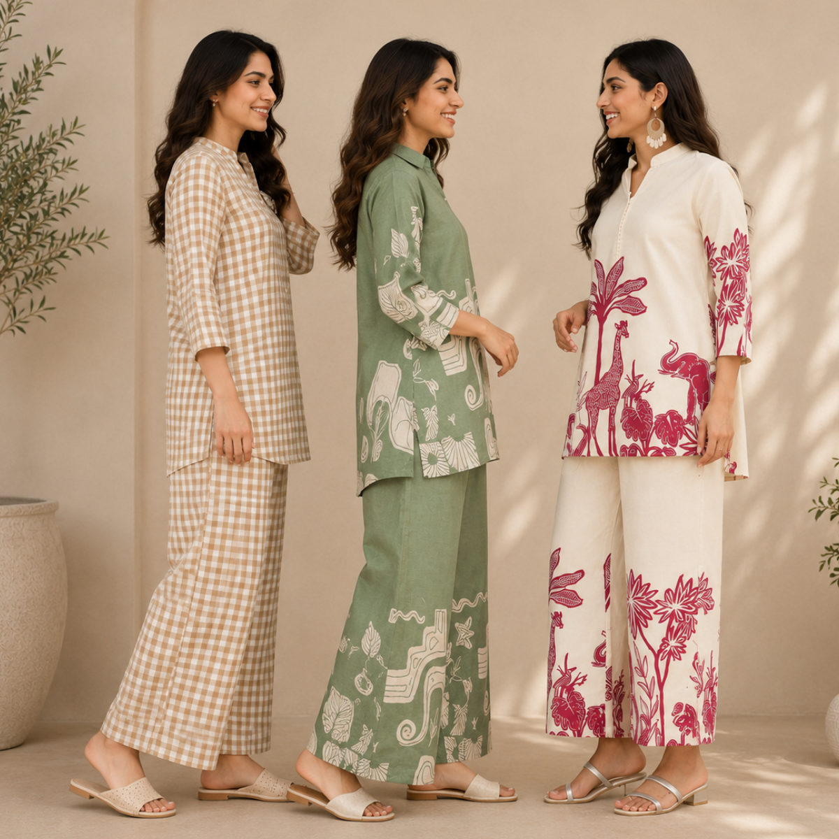 3 Women's Printed Co-Ord Set Collection