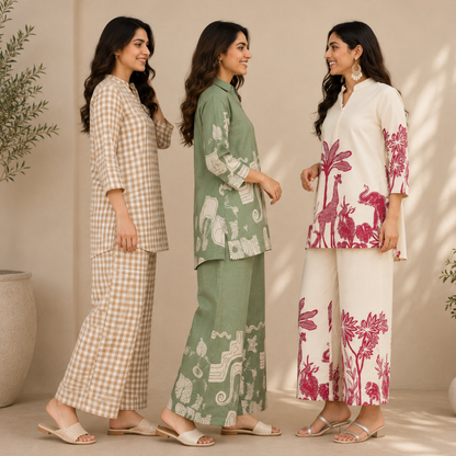 3 Women's Printed Co-Ord Set Collection