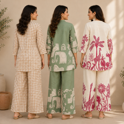 3 Women's Printed Co-Ord Set Collection