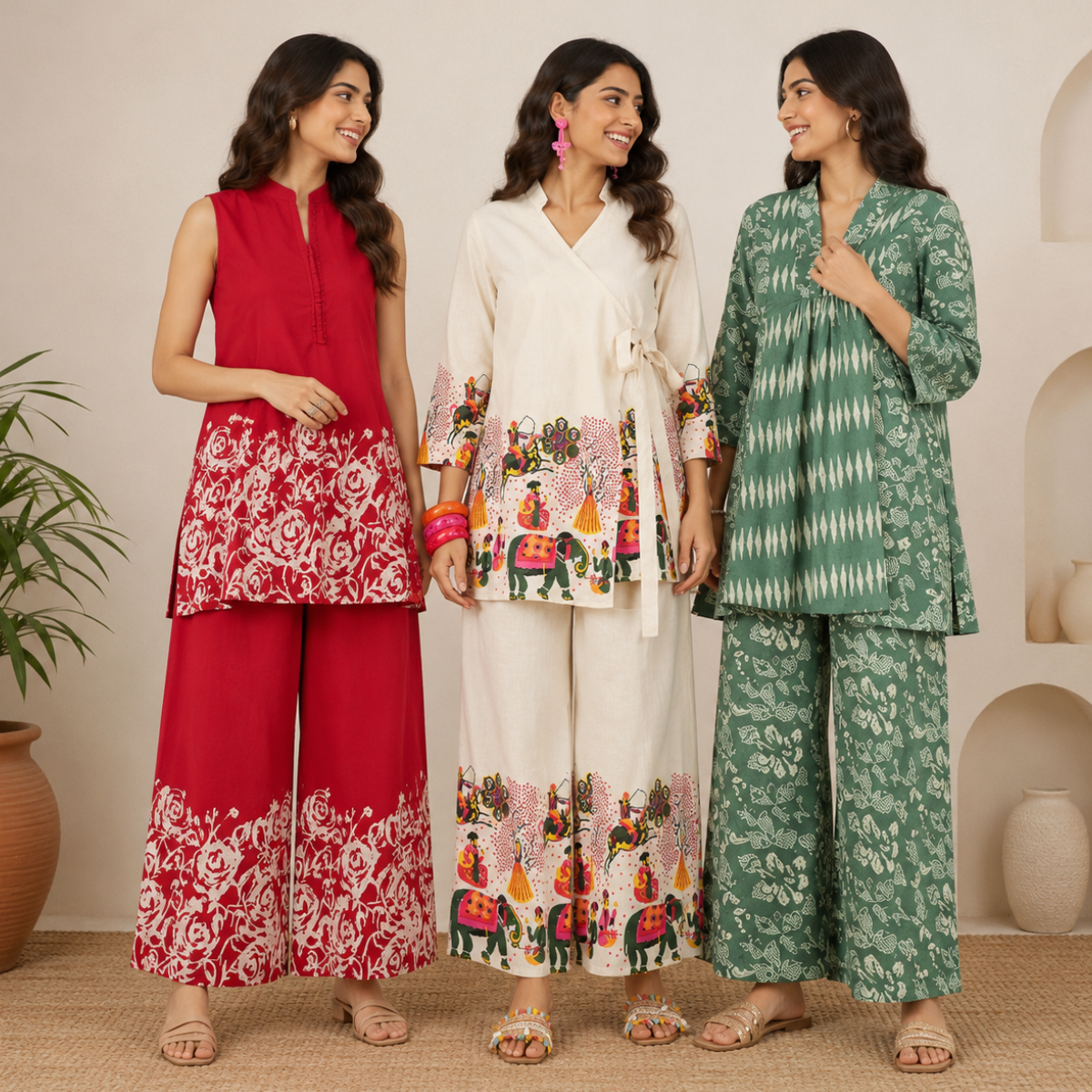 3 Women's Printed Co-Ord Set Collection