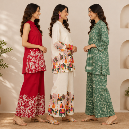 3 Women's Printed Co-Ord Set Collection