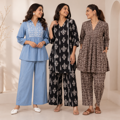 3 Women's Printed Co-Ord Set Collection