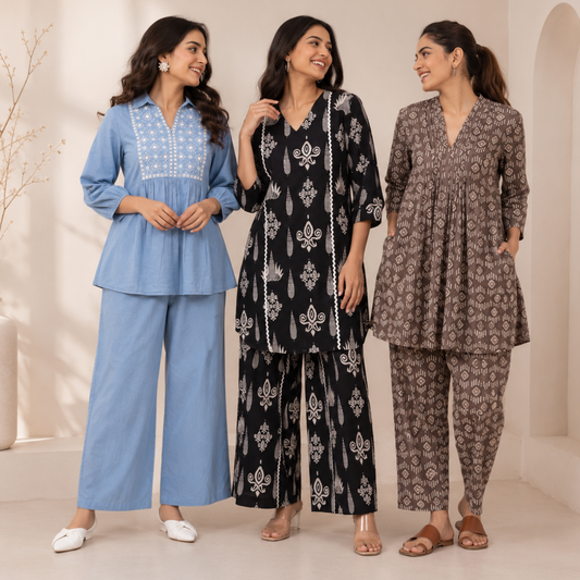 3 Women's Printed Co-Ord Set Collection