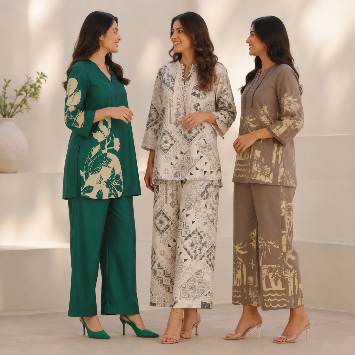3 Women's Printed Co-Ord Set Collection