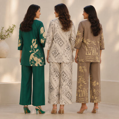 3 Women's Printed Co-Ord Set Collection