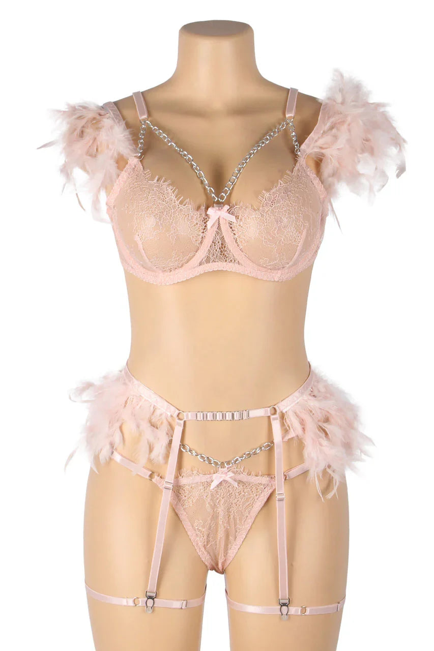 HoneyDoll Premium Lace Bra & Panty Lingerie Set