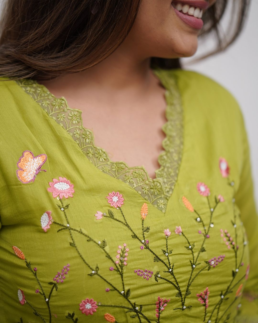 Green Look Beautiful And Elegant In Our Best Cotton Suit Set.