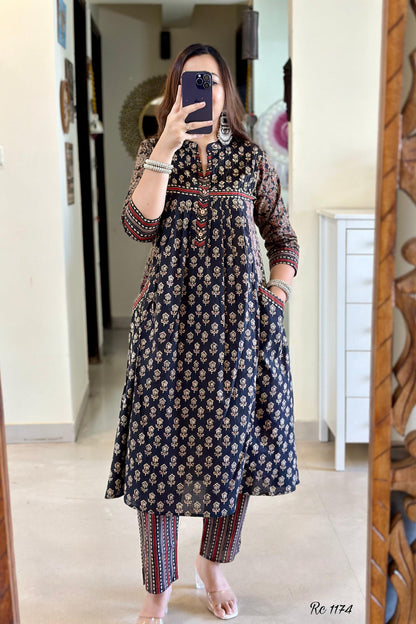 Blue  Kurta And Pant With Dupatta Set for Women's