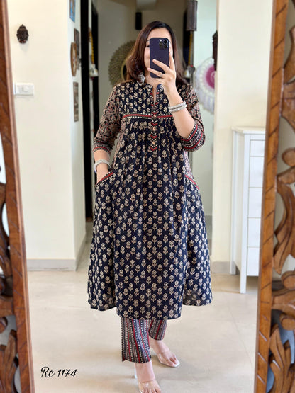 Blue  Kurta And Pant With Dupatta Set for Women's