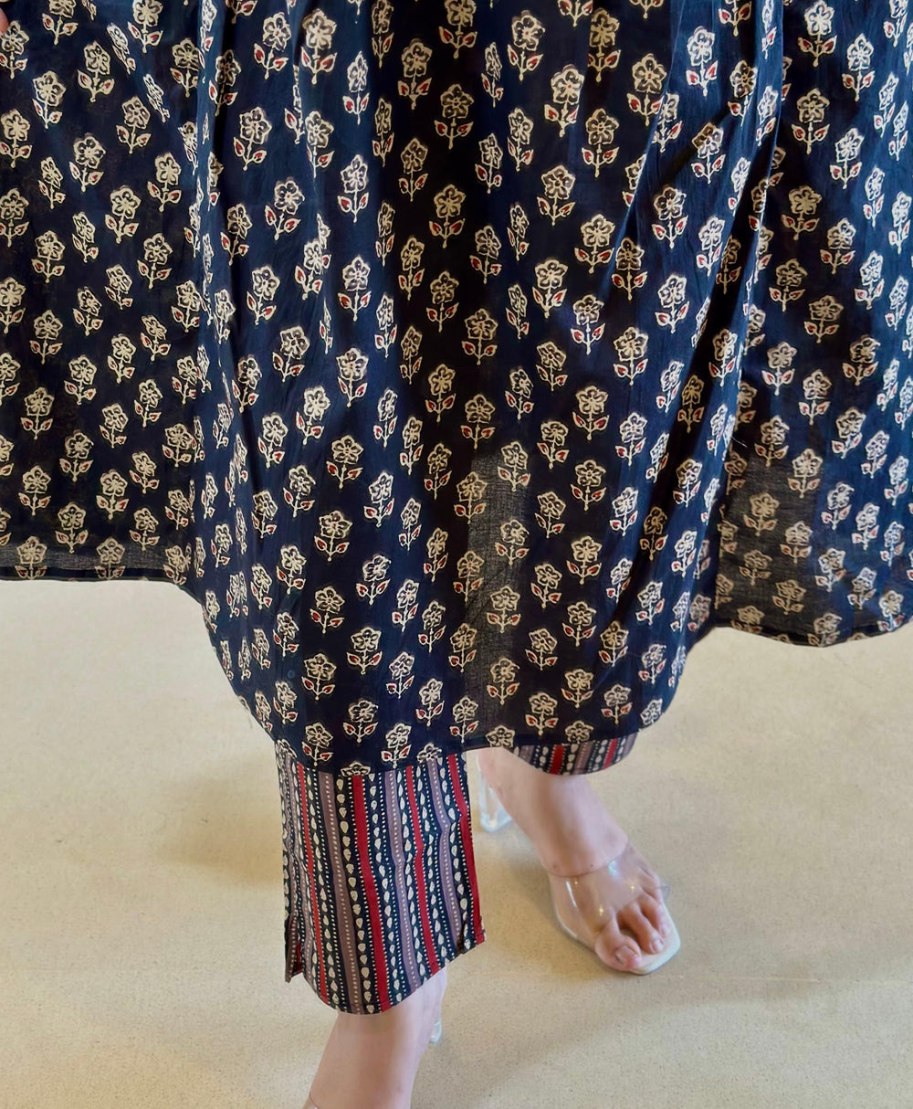 Blue  Kurta And Pant With Dupatta Set for Women's