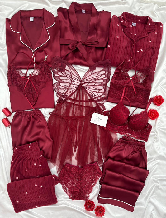 Burgundy Masterpiece Set Combo For Women's