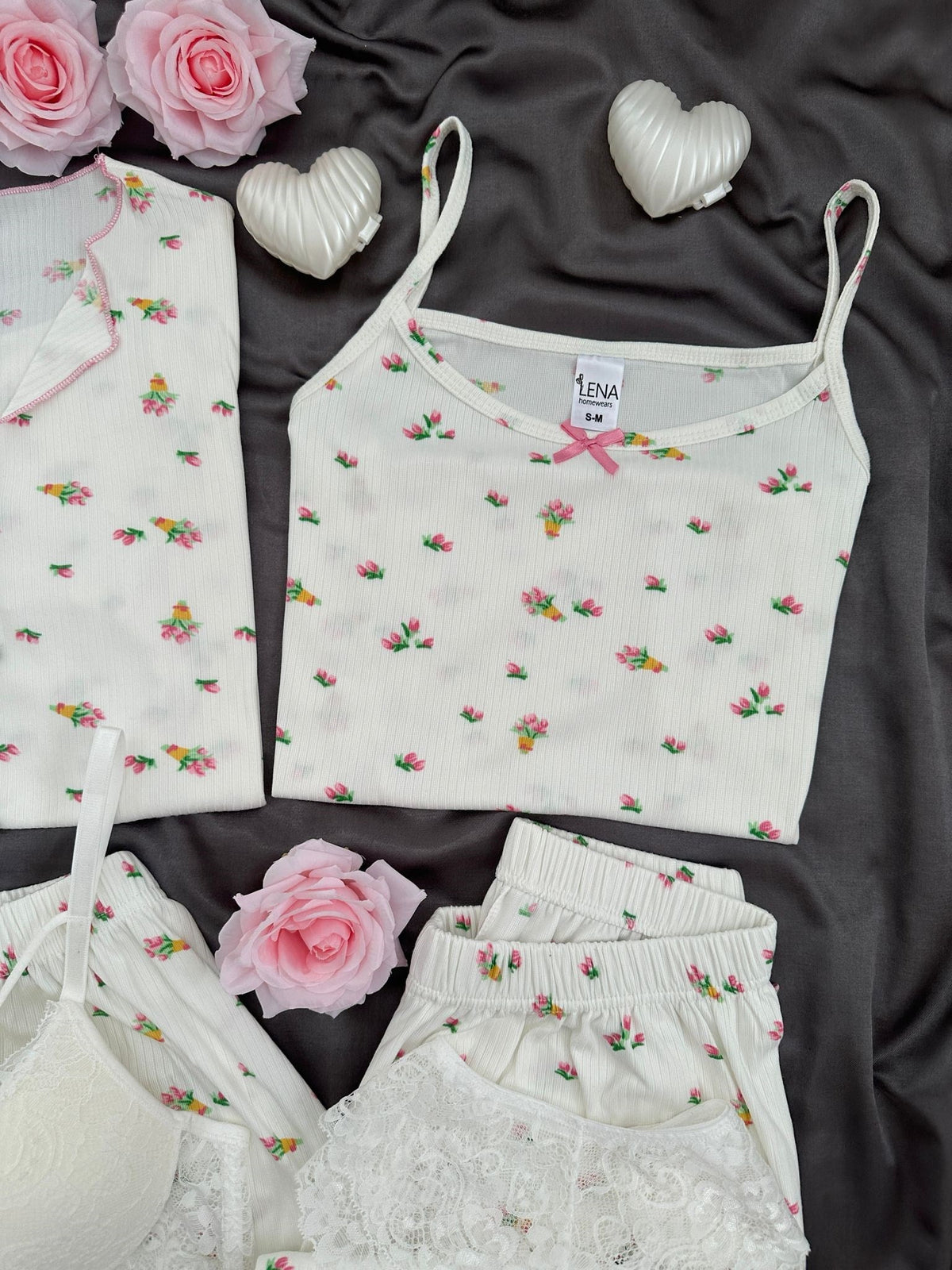 Tulip Bouquet Patterned 6-Piece Oslo Pajama Set