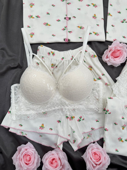 Tulip Bouquet Patterned 6-Piece Oslo Pajama Set