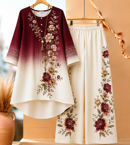 🌸 Elegant Floral Ombre Co-Ord Set