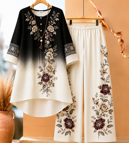 🌸 Elegant Floral Ombre Co-Ord Set
