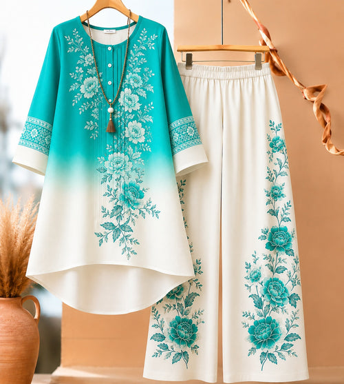 🌸 Elegant Floral Ombre Co-Ord Set