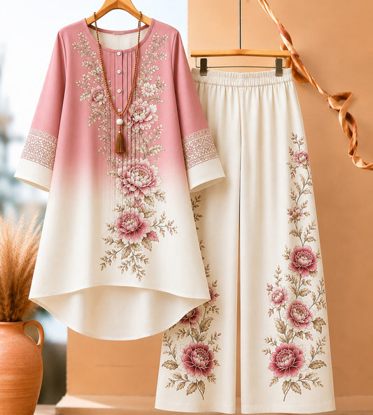 🌸 Elegant Floral Ombre Co-Ord Set