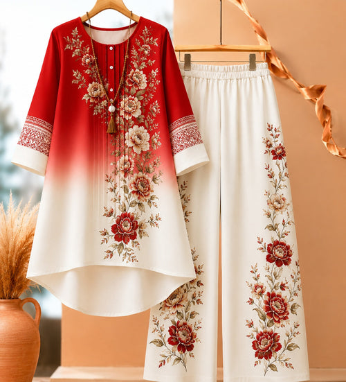 🌸 Elegant Floral Ombre Co-Ord Set