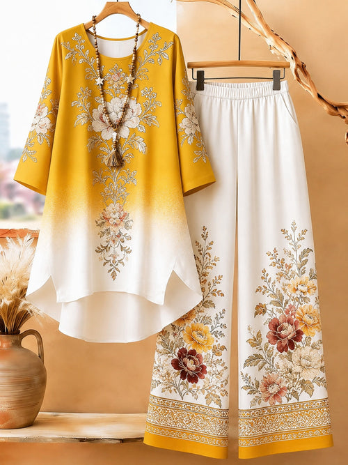 🌸 Elegant Floral Ombre Co-Ord Set