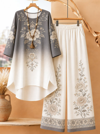 🌸 Elegant Floral Ombre Co-Ord Set