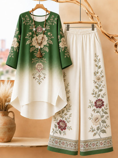 🌸 Elegant Floral Ombre Co-Ord Set
