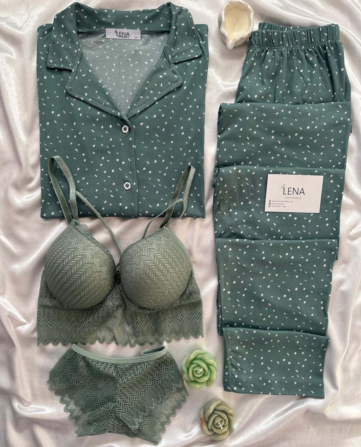 Pink Love Night Suit & Bra Penty Set Combo for Women's